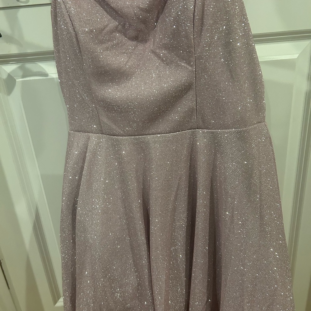 Elegant Glitter Pink Hoco Dress